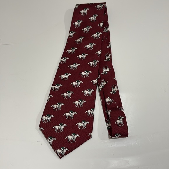 Polo Ralph Lauren Vintage Derby 100% Silk Tie—GREAT!! Horses, racers—Excl. Cond! - Picture 3 of 4
